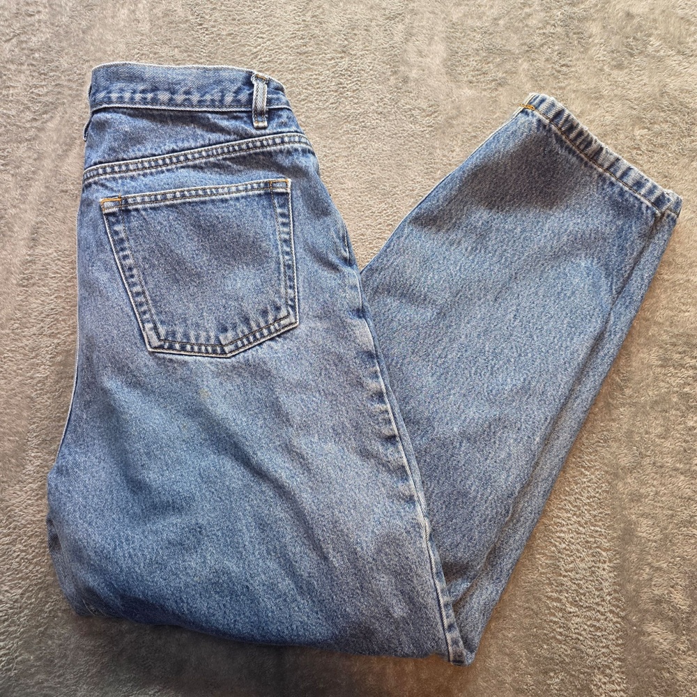 Carolina Blues Mom Jeans Womens 14 Blue Med Wash High Rise Relaxed Tapered 33x29